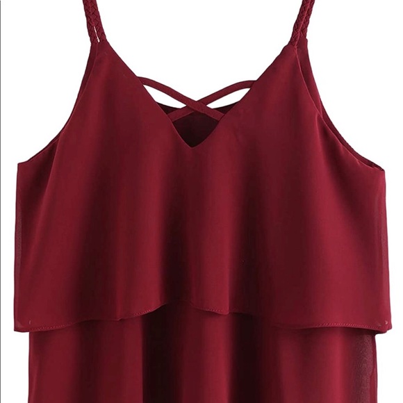 Red wine color tierd cami. - Picture 4 of 4